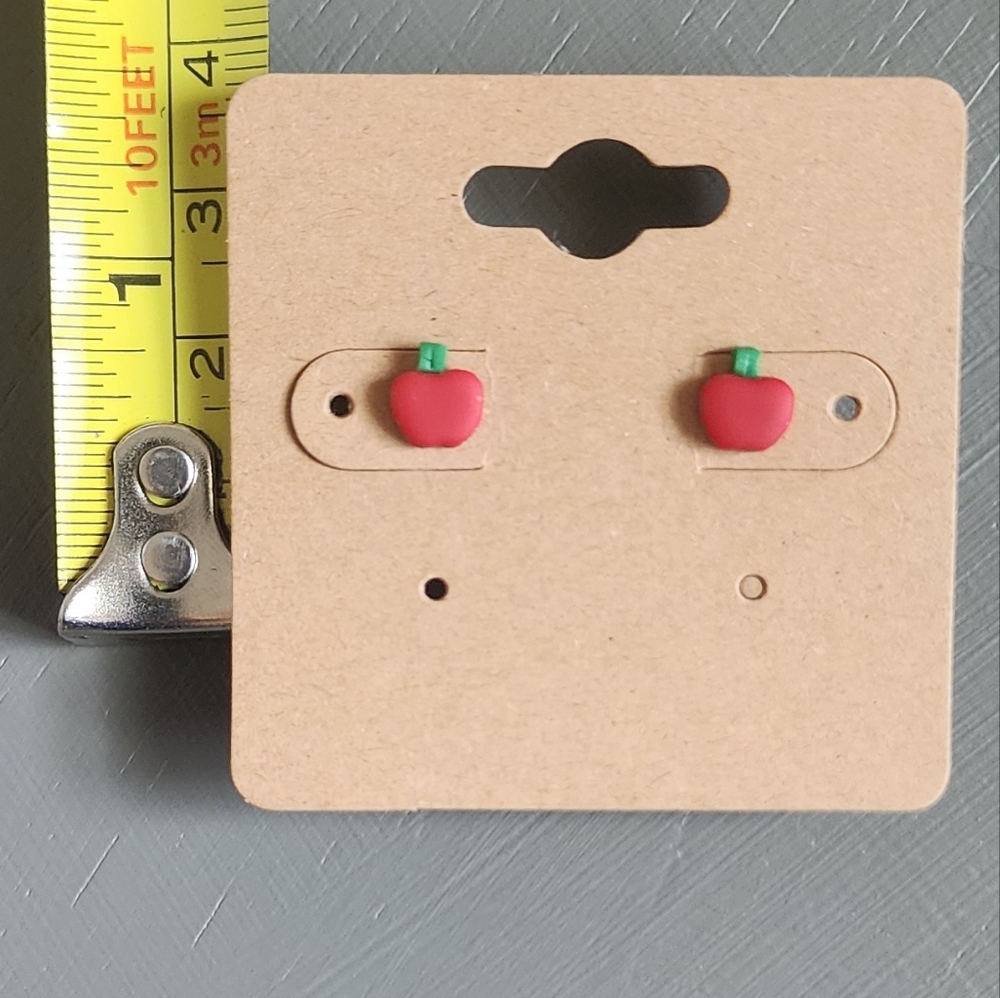 Apple Micro Stud Post Earrings 🍎 - Picture 2 of 2